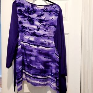 Diane Gilman Purple Artistic Tunic
